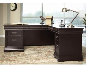 Martin Furniture Right Hand L-Shaped Executive Desk With Power Outlets