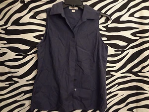 WOMENS COLDWATER CREEK LIGHTWEIGHT BUTTON DOWN TOP NO SLEEVE MED /B9 - Picture 1 of 3