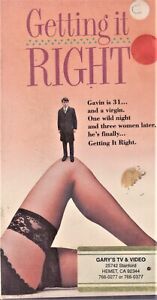 GETTING IT RIGHT- Jesse Birdsall- 1989 Sexy Comedy in Plastic Case VHS LN