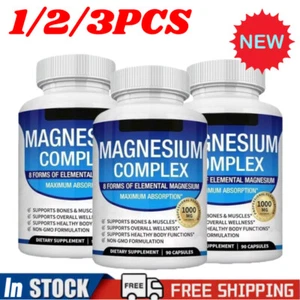 1-3X Complesso di Magnesio 1000mg,8 Magnesio Elementale per Benessere Completo 90Capsule - Foto 1 di 14