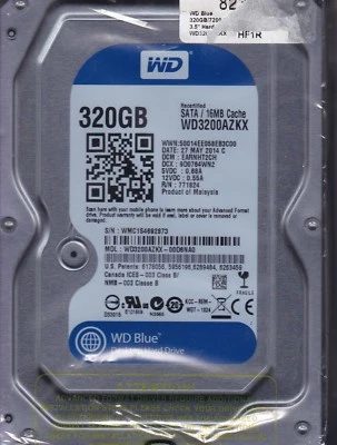WD3200AZKX-00D6NA0 dcm: EARNHT2CH  s/n: WMC1...WD 3.5"  320GB  SATA  A10-05 - Image 1 of 2