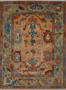 Traditional Oriental( Rust and olive )Hand Knotted Wool Area Rug - Picture 1 of 10