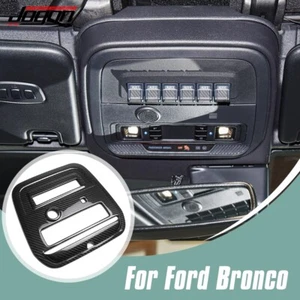 Dry Carbon Fiber Roof Control Reading Light Cover Trim For Ford Bronco 2021-2024 - Picture 1 of 13