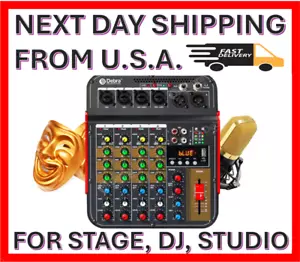 6 Channel Mixer Console w/Bluetooth MP3 FX EQ USB for Stage Studio DJ-Low Price! - Picture 1 of 22
