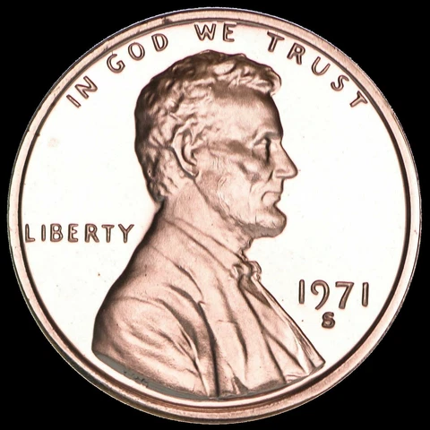 1971 S Lincoln Memorial Cent PROOF Penny US Mint Coin Cover