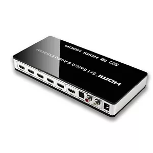 HDMI-Compatible Switch Switcher 5x1 5 in 1 out Audio Extractor 4K For PS4 PS5 - Picture 1 of 17