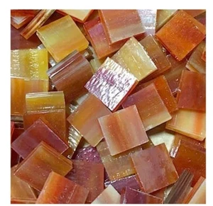 Azulejos de mosaico de vitral rojo atardecer de 1/2" - Imagen 1 de 1