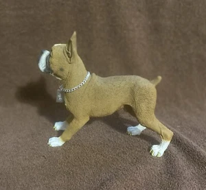 Pre Owned Realistically Real Brown Boxer Figurine/Statue Wearing Silver Necklace - Picture 1 of 5