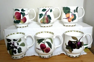Queen's Hookers Fruit Set of 6 Bone China Footed Mugs - Different Fruits, India - Picture 1 of 11