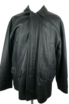 Brooks Brother Leather Jacket Car Coat Men Size Large - Image 1 of 4