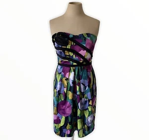 Suzi Chin For Maggy Boutique Womens Multicolor Geo Print Strapless Dress size 4 - Picture 1 of 5