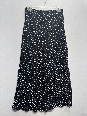 Falda de rayón a lunares blanca y negra de Salaam para mujer pequeña Foto 1 de 4