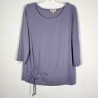 One World Women?S Nwt Size Extra Large Xl Tie Detail Orchid Purple Top