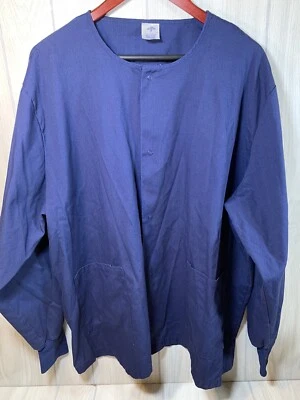 Medline Scrub Jacket Blue XX- Large Comfort Ease Small 2 Pocket Healthcare - Image 1 of 4