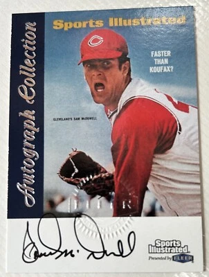 Autographed Indians Sam McDowell  1999 Fleer Sports Illustrated Error Card - Image 1 of 2