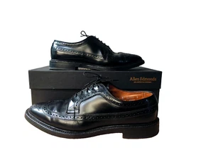 Allen Edmonds Macneil 9107 Leather Wingtip Black Blucher Longwing Men Sz 9.5D - Imagen 1 de 22