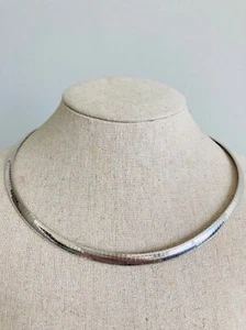 Super heavy 6mm 925 Italy sterling silver omega Necklace 18" - Picture 1 of 8