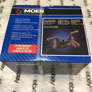 MOEN 84200ORB Lever Two Handle Oil Rubbed Bronze Faucet + Pop-Up Drain Assembly - Picture 1 of 6