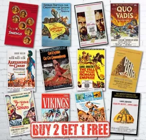 Vintage Historical Action Movie Film Reproduction Retro Posters - A4/A3/A2 - Picture 1 of 28