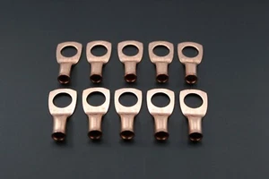 8 GAUGE COPPER 3/8 RING 10 PK CRIMP TERMINAL CONNECTOR AWG BATTERY LUG CUR838 - Picture 1 of 8
