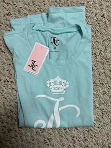 Juicy Couture Tee Women's Short Sleeve T Shirt New Size m. Blue - Picture 1 of 12