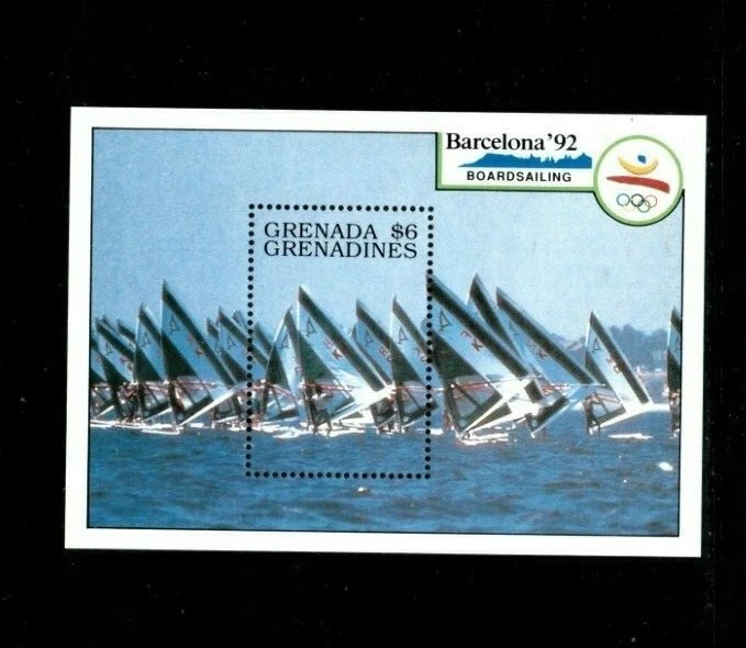 Granadinas 1990 - Juegos Olímpicos - Navegación a bordo - Hoja de recuerdo - MNH Foto 1 de 1