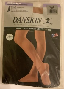 DANSKIN -NEW TEXTURED FOOTED TIGHTS - SUNTAN - WOMANS SIZE B - Picture 1 of 3