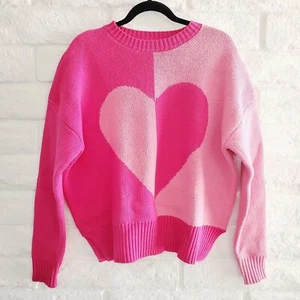 Beach Riot Callie Pullover Pink Sugar Heart Valentines Oversized Damen Gr. M/L - Bild 1 von 8