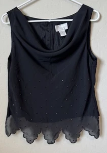 De Colección Años 90 Jordan Pequeño Negro Transparente Estrás Bruja Asimétrico Fiesta de Año Nuevo - Imagen 1 de 9