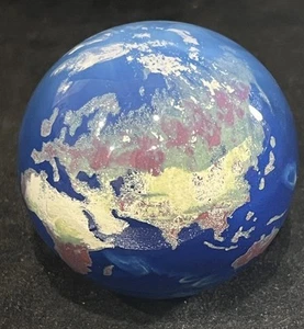 Vintage 1991 Lundberg Studios World Globe Art Glass Paperweight Signed Numbered - Picture 1 of 19