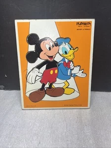 Vint Walt Disney Prod10 pz Playskool Topolino e Paperino puzzle tavola di legno VEDI FOTO! - Foto 1 di 3