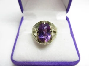 Anillo de zafiro ruso vintage plata esterlina 875 joyería soviética URSS talla 6,5 - Imagen 1 de 7
