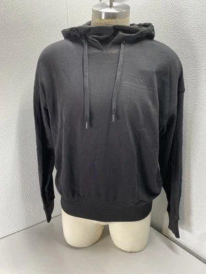 Armani Exchange Mens Soft Hoodie Logo Sweatshirt Size M Black - Image 1 of 4