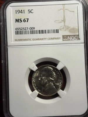 1941 P Jefferson Nickel NGC MS67! - Image 1 of 4