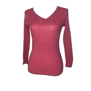 Banana Republic Neu ohne Etikett Wolle Kaschmir Strick Zopfmuster Pullover Größe Small rosa - Bild 1 von 10
