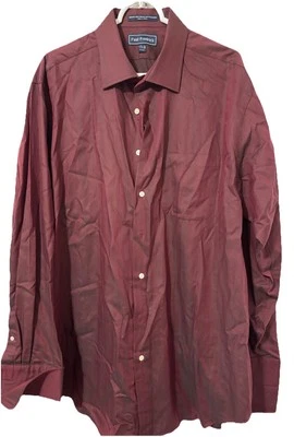 Camisa de vestir roja Paul Frederick 17-36 mejor dos capas algodón pinpoint puño francés Foto 1 de 4