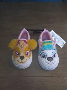NWT 2025 Nickelodeon Paw Patrol Fuzzy Toddler Slip On Canvas Shoes Size 6 - Bild 1 von 12