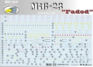RV Aircraft RVD48013 MiG-23 stencils 1/48 scale decals RARE! - Picture 1 of 1