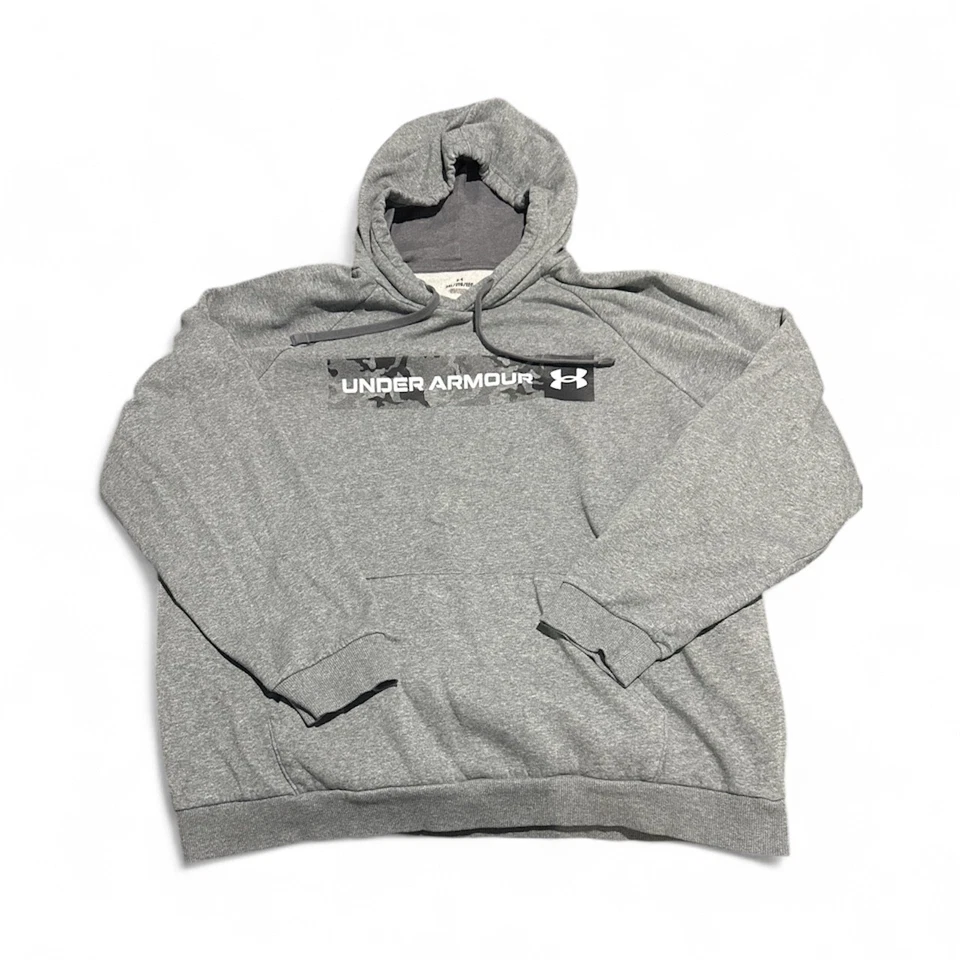 Under Armour Men's Rival Fleece Hoodie Gray Pullover Camo XXL - Image 1 of 3