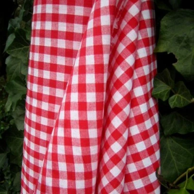 Stoff Baumwolle Bauernkaro rot weiß 1 cm Karo Vichy Karo beidseitig kariert - Bild 1 von 2