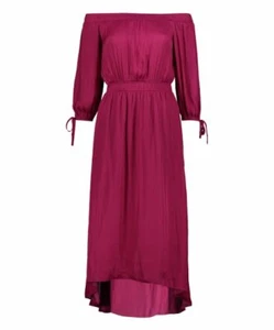 INC Womens Pink Solid 3/4 Sleeve Off Shoulder Dress Purple Size S MSRP $99 - Picture 1 of 3