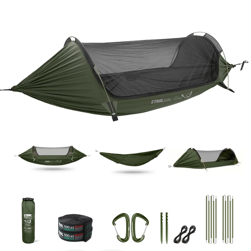 ETROL Upgrade in 2019 3 1 Large Camping Hammock W Mosquito Net Pop up Lightweigh