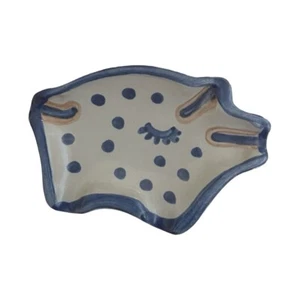 M A HADLEY PIG FOOTED TEA BAG HOLDER TRINKET DISH SPOON REST STONEWARE - Picture 1 of 2