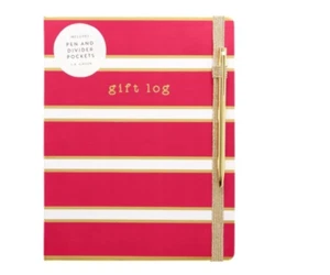 Tronco de regalo a rayas rojas con bolígrafo - Imagen 1 de 3