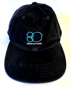 Stussy 80 International Baseball Hat Embroidered Corduroy Cap Navy Blue Vintage - Picture 1 of 7