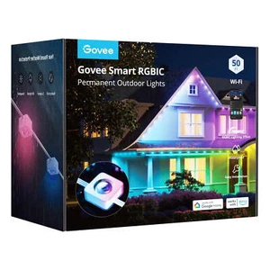 New, Govee 50ft Smart RGBIC Permanent Outdoor Lights, Water & Sunproof, Sealed - Picture 1 of 5
