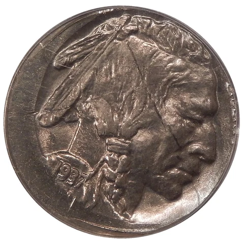 1937 5c PCGS MS 60 STRUCK 15% OFF CENTER ~ NEAT BUFFALO NICKEL ERROR ~ (GRC) Cover