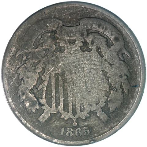 1865 (P) Two Cent Coin About Good AG See Pics A832 Cover