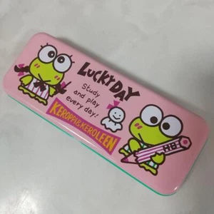 Sanrio Vintage Kerokerokeroppi Tin Can pencase Rare 1992 Keroppi 90s Japan New - Picture 1 of 6