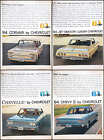 PRINT ADS 1964 Chevrolet Models Corvair Impala Chevelle Chevy II 1963 Set of 4